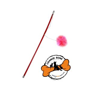 اسباب بازی گربه چوب و توپ مویی مدل قندک پوم پوم