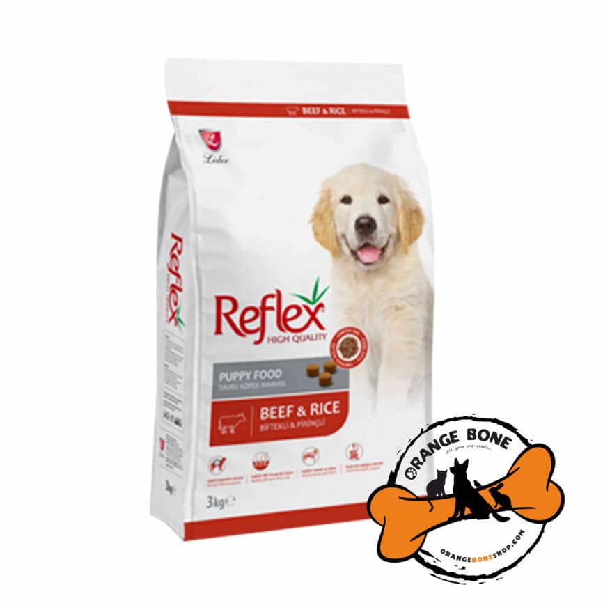 رفلکس توله سگ سه کیلویی غذا خشک توله سگ رفلکس طعم گوشت و برنج وزن 3 کیلو