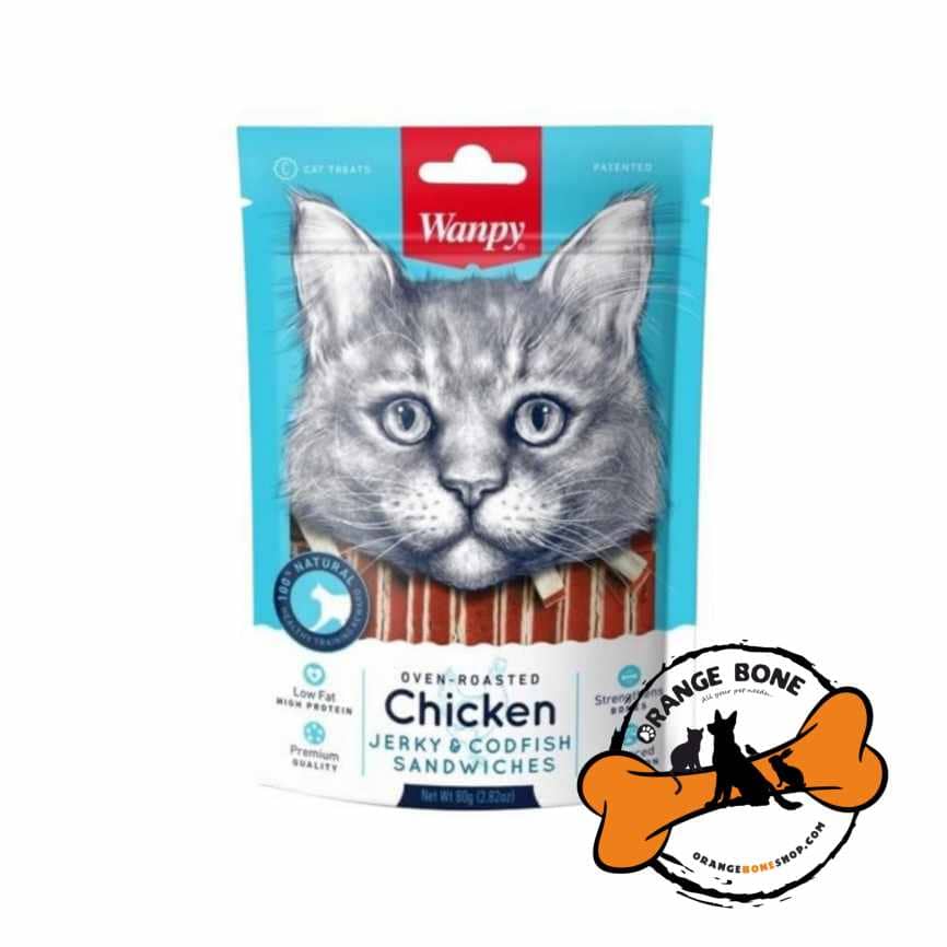 ونپی گربه مرغ و ماهی کاد تشویقی گربه ونپی مدل ساندویچ مرغ و ماهی کاد وزن 80 گرم