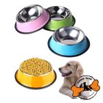 ظرف آب و غذا سگ و گربه جنس استیل مدل رنگی