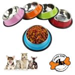 ظرف آب و غذا سگ و گربه جنس استیل مدل رنگی