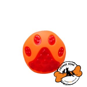 اسباب بازی توپ سوتک دار مخصوص سگ مدل موگو طرح رد پا