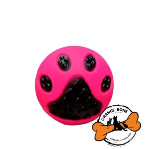 اسباب بازی توپ سوتک دار مخصوص سگ مدل موگو طرح رد پا