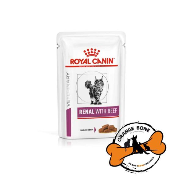 پوچ گربه رویال کنین مدل رنال طعم بیف (Royal Canin Cat Renal Beef Wet Pouch)