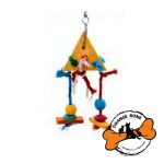 آویز و اسباب بازی چوبی رنگی قفس پرنده