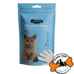 دستکش مرطوب نظافت بدن حیوانات خانگی برند gold pad در بسته بندی 5 عددی