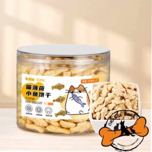 تشویقی بیسکویت شکل ماهی مخصوص گربه طعم مرغ و ماهی کت نیپ